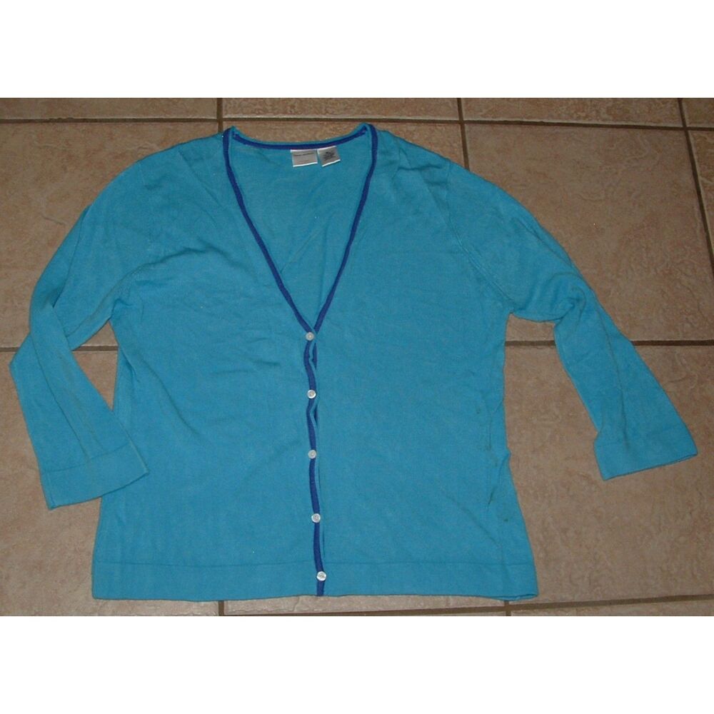 Blue Sz XL Casual or Dress Soft V-Neck Cardigan Sweater ISAAC MIZRAHI for TARGET